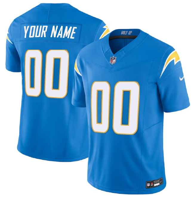 Men's Los Angeles Chargers Active Player Custom Light Blue 2023 F.U.S.E. Vapor Untouchable Alternate Limited Football Stitched Jersey